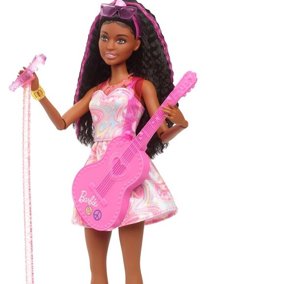 Barbie 65th Anniversary Doll & 10 Accessories, Pop Star Set with Brunette Singer - Picture 2 of 2